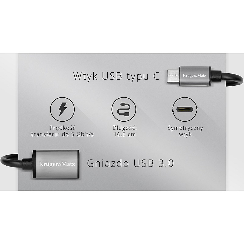 Προσαρμογέας υποδοχή USB 3.0 A - βύσμα USB τύπου C OTG Kruger&Matz Basic