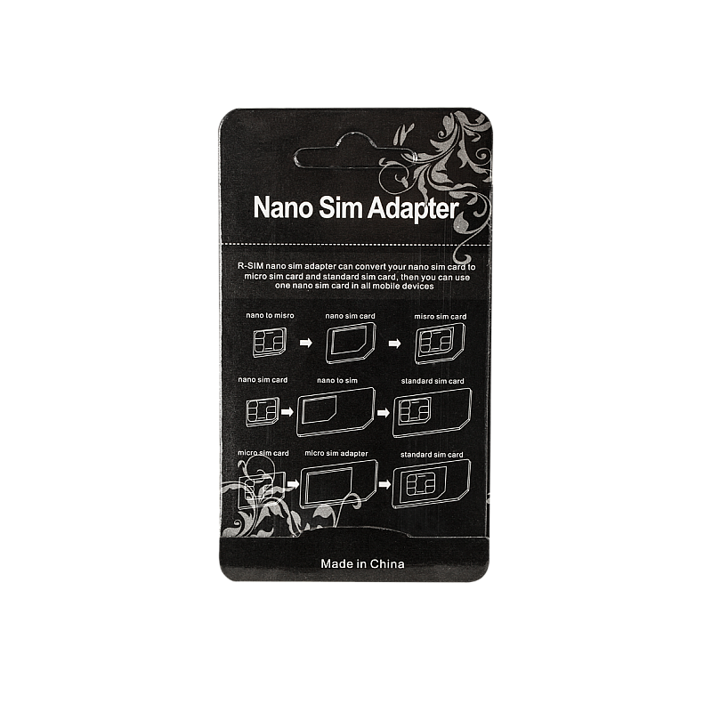 Προσαρμογέας Nano SIM 3 σε 1 μαύρο