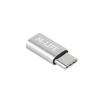 Προσαρμογέας Micro USB - USB Type C M-Life ασημί
