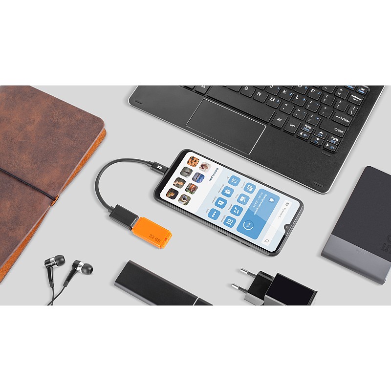 Προσαρμογέας USB Μια υποδοχή 3.0 - βύσμα τύπου C OTG REBEL 15 cm