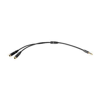 Προσαρμογέας βυσμάτων Jack 3.5 4-pole - 2xJack 3.5 stereo 20cm HQ χρυσές μύτες