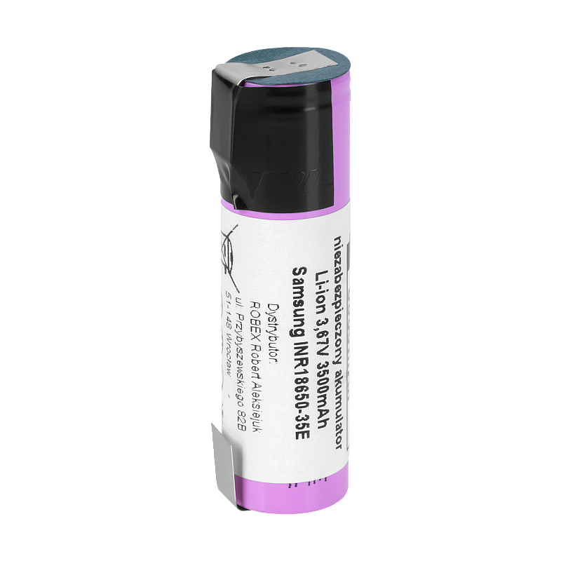 Μπαταρία Samsung 18650 3500mAh 3,7V INR18650-35E-FT με πλάκες Μπαταρία Samsung 18650 3500mAh 3,7V INR18650-35E-FT με πλάκες