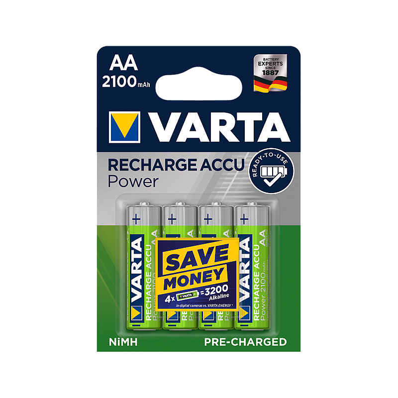 Μπαταρία VARTA AA 2100mAh 4τμχ/μπλ. Μπαταρία VARTA AA 2100mAh 4τμχ/μπλ.