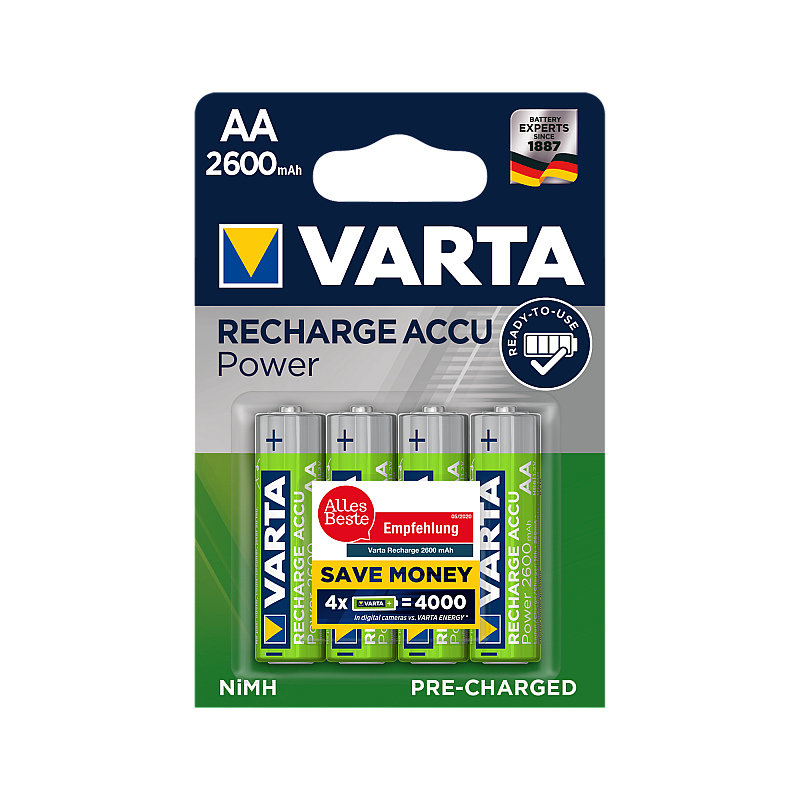 Συσσωρευτής VARTA AA 2600mAh 4szt./bl. Συσσωρευτής VARTA AA 2600mAh 4szt./bl.