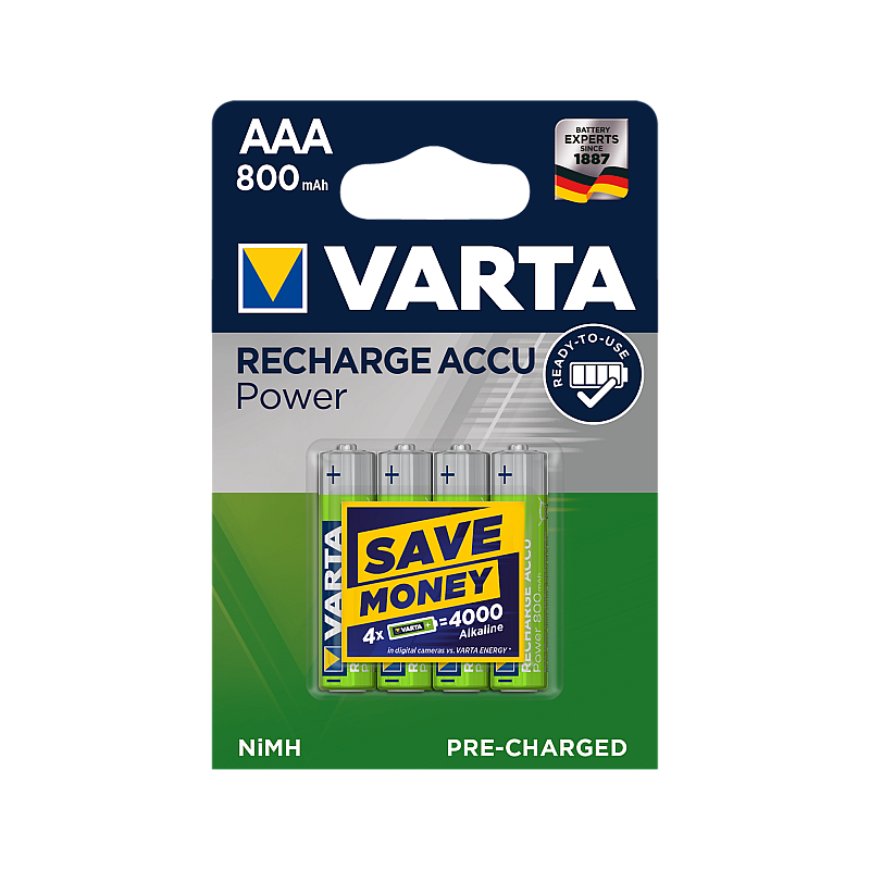 Μπαταρία VARTA AAA 800mAh 4τμχ/μπλ. Μπαταρία VARTA AAA 800mAh 4τμχ/μπλ.