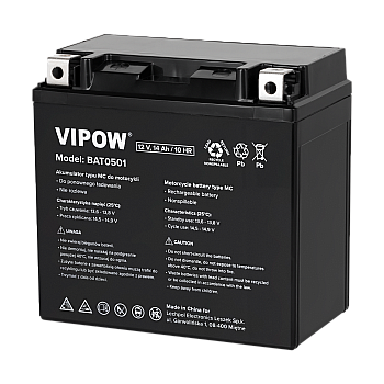 Μπαταρία μοτοσυκλέτας τύπου VIPOW MC 12V 14Ah