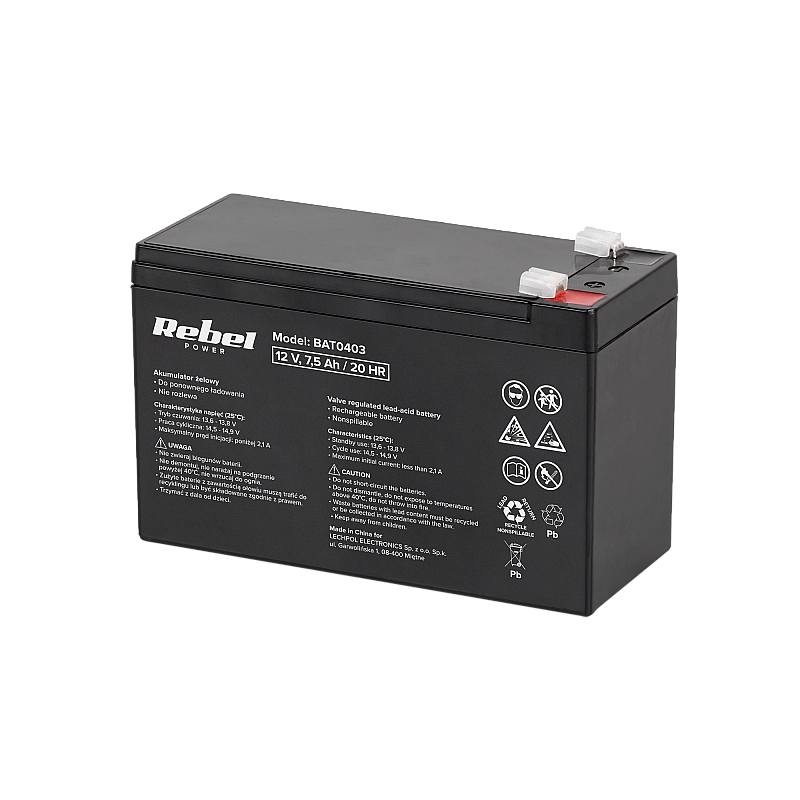 Μπαταρία gel Rebel 12V 7,5Ah