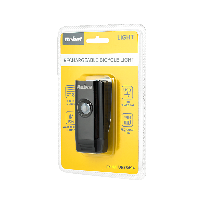 Επαναφορτιζόμενη μπροστινή λάμπα ποδηλάτου