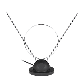 Κεραία τηλεόρασης εσωτερικού χώρου με ομοαξονικό καλώδιο και βάση