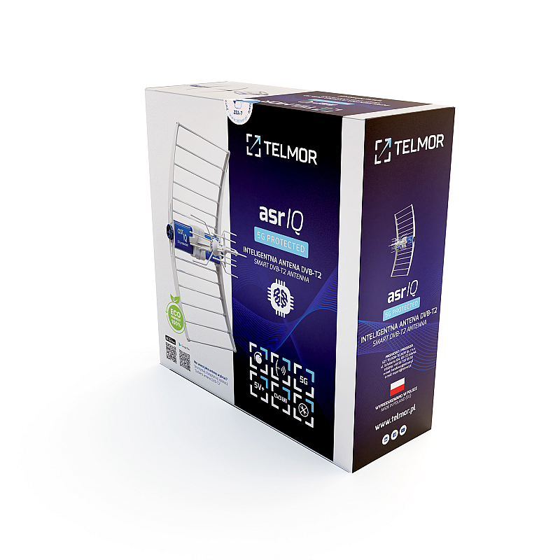 Κεραία τηλεόρασης DVB-T/T2 ASR IQ 5G 700 PROTECTED 2023 με τροφοδοτικό ZZA-7 Telkom Telmor