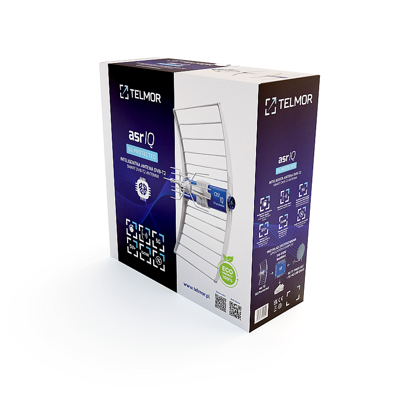 Κεραία τηλεόρασης DVB-T/T2 ASR IQ 5G 700 PROTECTED 2023 με τροφοδοτικό ZZA-7 Telkom Telmor
