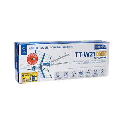 Antena TV DVB-T/T2 VHF/UHF TT W21 Gold COMBO 5G Protected Telkom Telmor