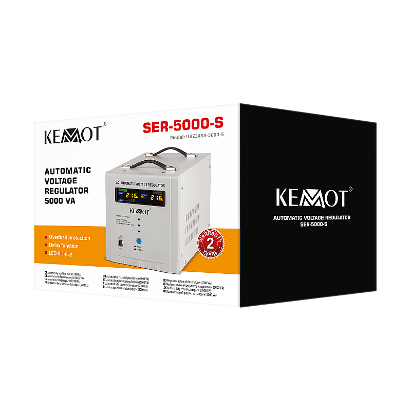 Αυτόματος σταθεροποιητής τάσης KEMOT SER-5000-S, ακρίβεια 8%