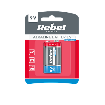 Αλκαλική μπαταρία REBEL EXTREME 9V 6LR6
