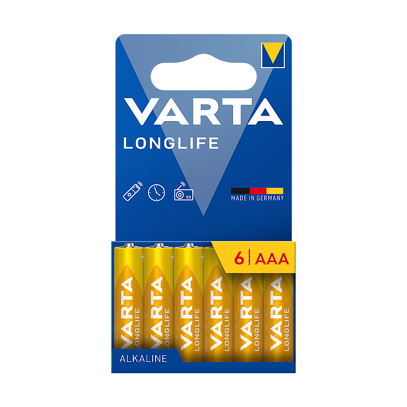 VARTA LR03 LONGLIFE αλκαλική μπαταρία 6 τμχ/μπλ.