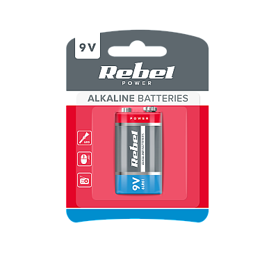 Αλκαλική μπαταρία REBEL 9V 6LR61