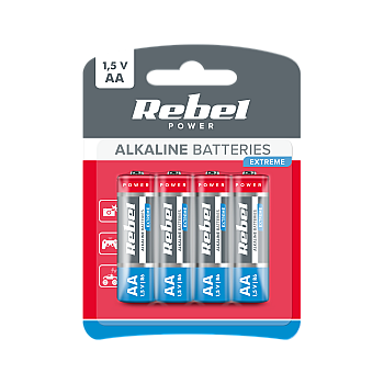 Αλκαλικές μπαταρίες REBEL EXTREME LR06 4 τεμ./bl.