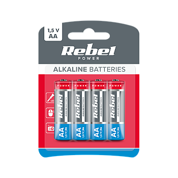 Αλκαλικές μπαταρίες REBEL LR6 4 τμχ/μπλ.