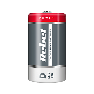 Μπαταρίες ψευδαργύρου-άνθρακα REBEL R20 2 τεμ./bl