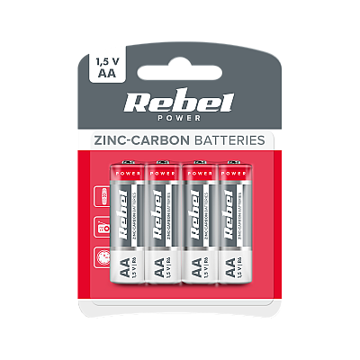 Μπαταρίες ψευδαργύρου-άνθρακα REBEL R6 4 τεμ./bl
