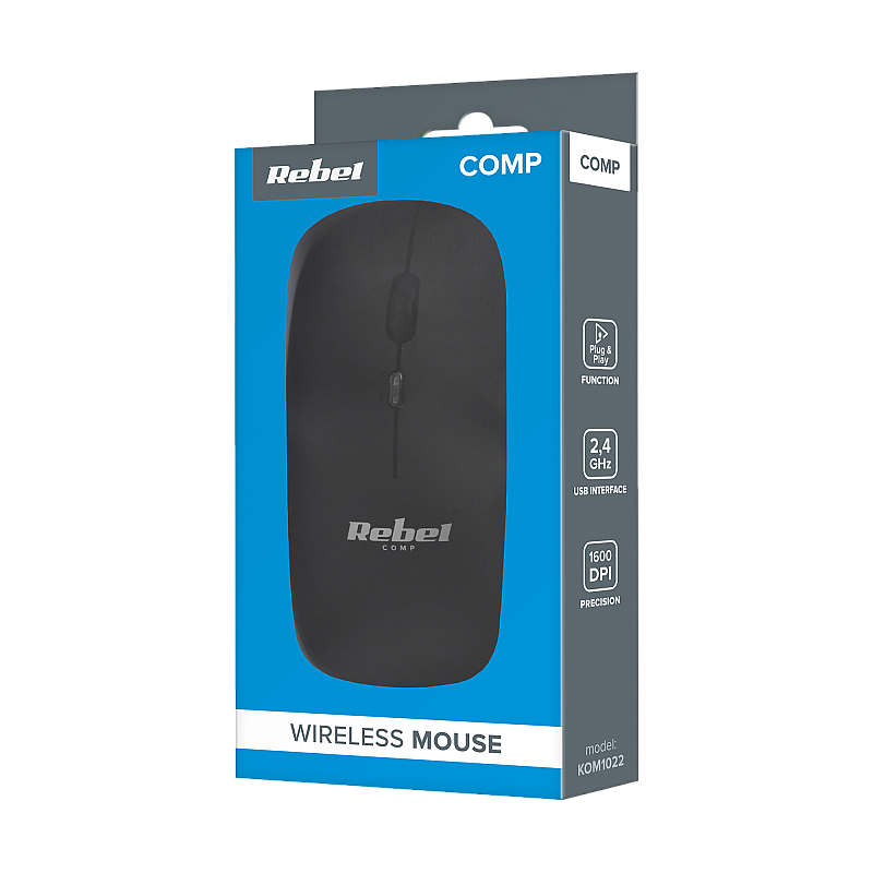 Μαύρο ασύρματο ποντίκι Rebel WM210