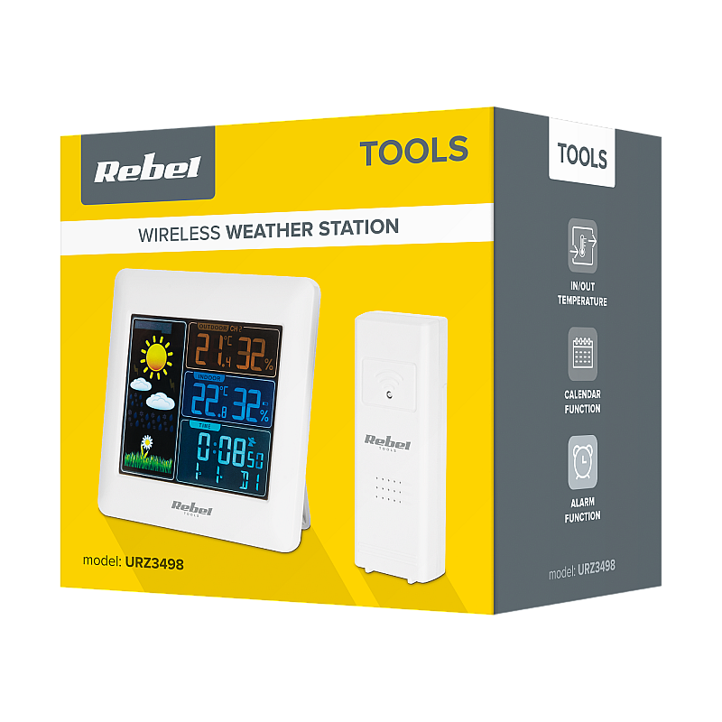 Ασύρματος μετεωρολογικός σταθμός με εξωτερικό αισθητήρα (έγχρωμη οθόνη)