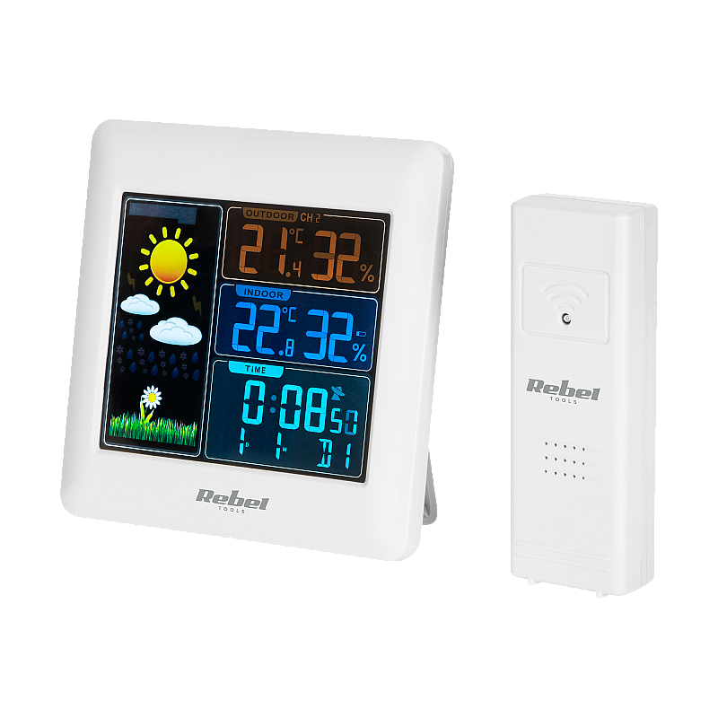 Ασύρματος μετεωρολογικός σταθμός με εξωτερικό αισθητήρα (έγχρωμη οθόνη)