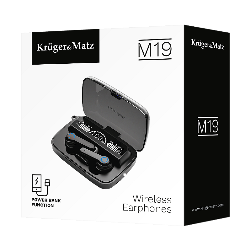 Ασύρματα in-ear ακουστικά Kruger&Matz M19 με power bank