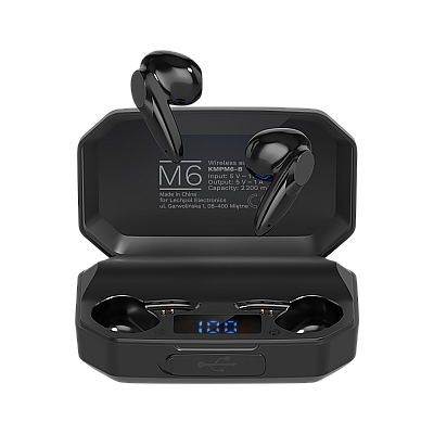 Kruger&Matz M6 ασύρματα in-ear ακουστικά με power bank - μαύρο