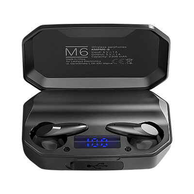 Kruger&Matz M6 ασύρματα in-ear ακουστικά με power bank - μαύρο