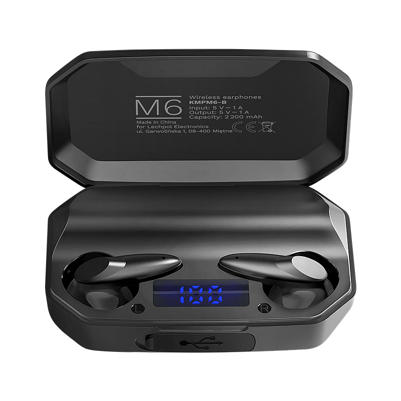 Kruger&Matz M6 ασύρματα in-ear ακουστικά με power bank - μαύρο