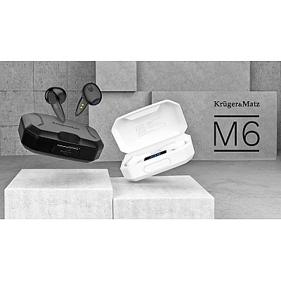 Kruger&Matz M6 ασύρματα in-ear ακουστικά με power bank - μαύρο
