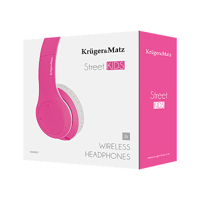 Παιδικά ασύρματα ακουστικά on-ear Kruger&Matz, μοντέλο Street Kids, ροζ