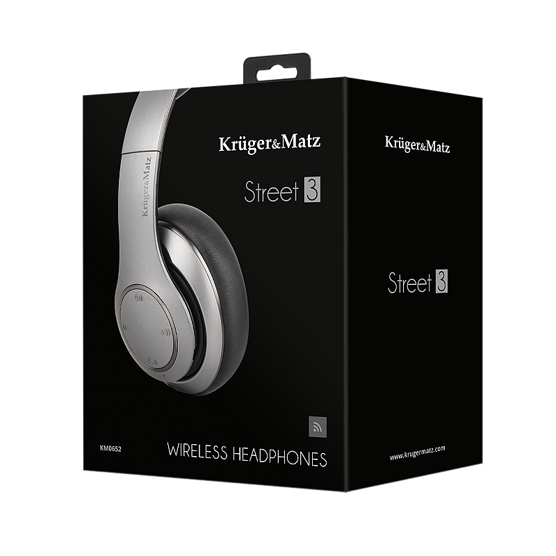 Ασύρματα ακουστικά on-ear Kruger&Matz model Street 3 Wireless, χρώματος γραφίτη