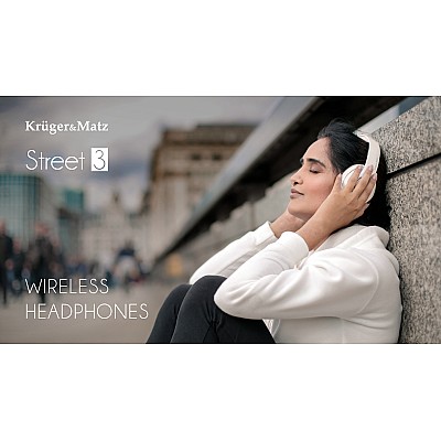Ασύρματα ακουστικά on-ear Kruger&Matz model Street 3 Wireless, χρώματος γραφίτη