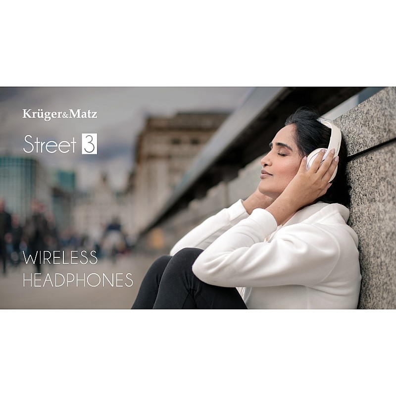 Ασύρματα ακουστικά on-ear Kruger&Matz model Street 3 Wireless, χρώματος γραφίτη