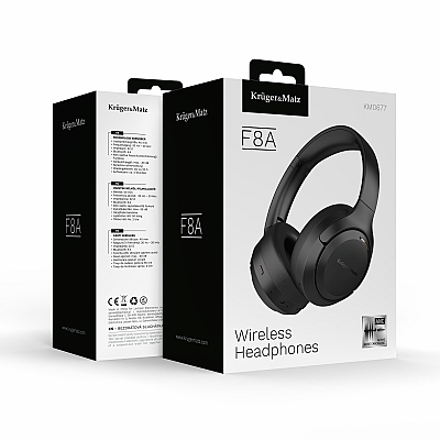 Ασύρματα ακουστικά Kruger&Matz F8A On-Ear με ANC, μαύρα