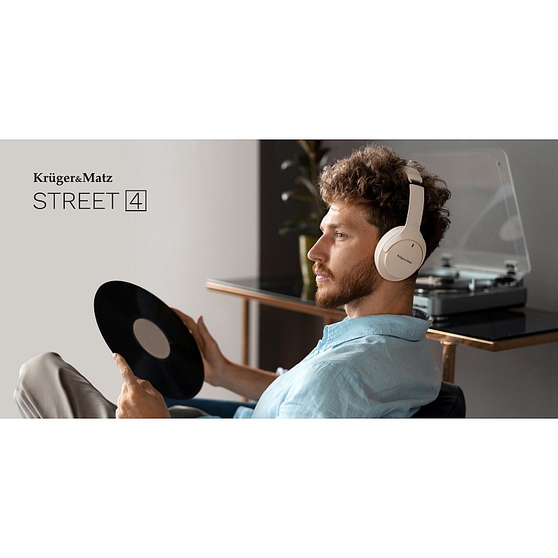 Ασύρματα ακουστικά Kruger&Matz Street 4 On-Ear με ANC, μαύρα