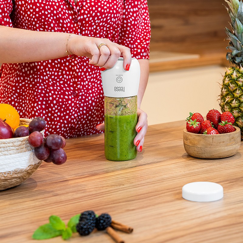 Μπλέντερ μπαταρίας, γυάλινο κύπελλο, 450ml, 100W, 6 μαχαίρια