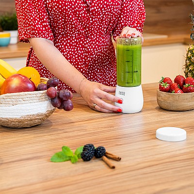 Μπλέντερ μπαταρίας, γυάλινο κύπελλο, 450ml, 100W, 6 μαχαίρια