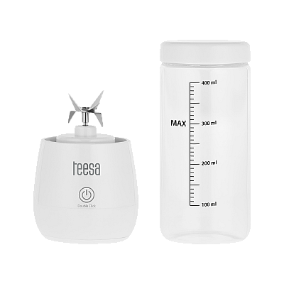 Μπλέντερ μπαταρίας, γυάλινο κύπελλο, 450ml, 100W, 6 μαχαίρια