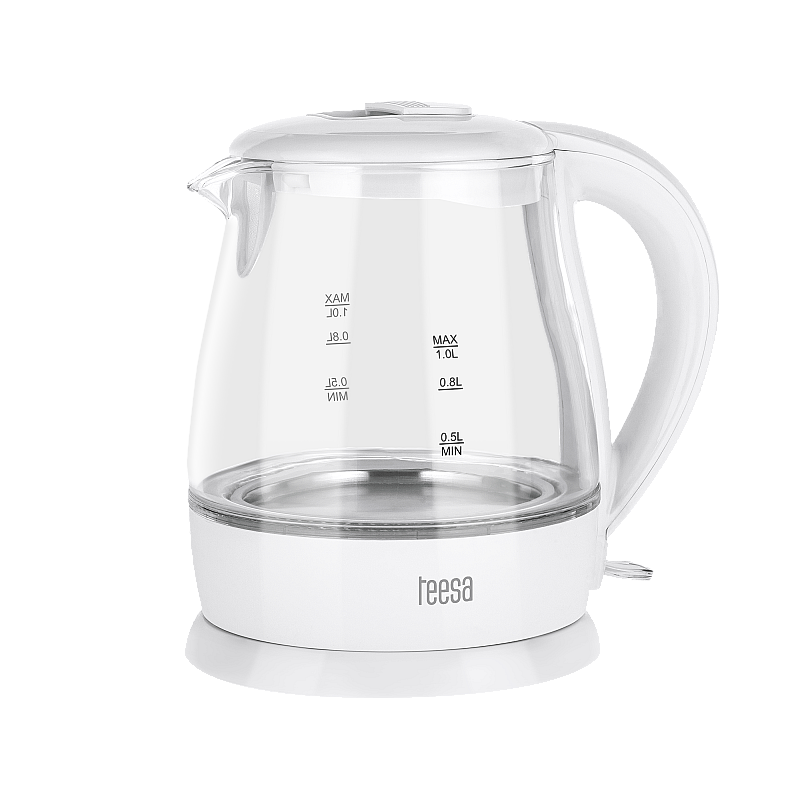 Ηλεκτρικός βραστήρας TEESA, γυαλί, 1650 W, λευκό, 1 L Ηλεκτρικός βραστήρας TEESA, γυαλί, 1650 W, λευκό, 1 L