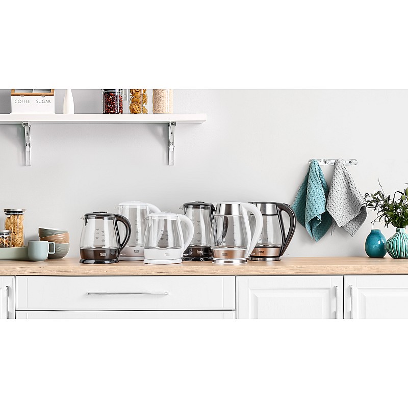 Ηλεκτρικός βραστήρας TEESA, γυαλί, 1650 W, μαύρο, 1 L