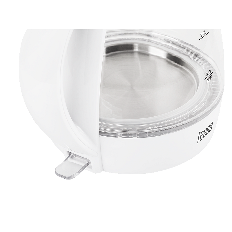 Ηλεκτρικός βραστήρας TEESA, γυαλί, 2000 W, λευκό, 1,7 L