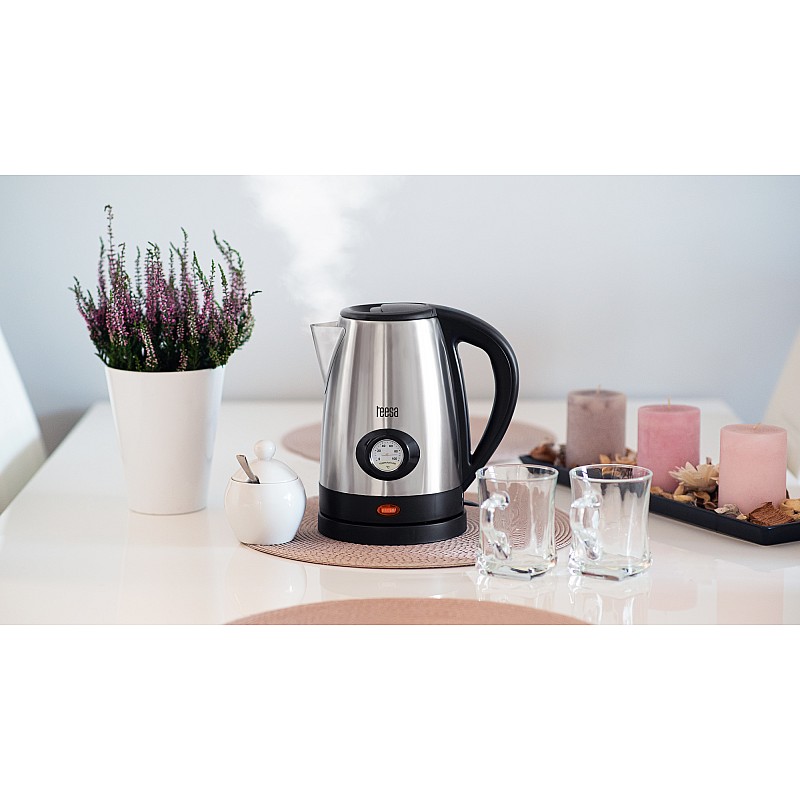 Ηλεκτρικός βραστήρας με ένδειξη θερμοκρασίας νερού, TEESA, ανοξείδωτο, 2200W, 1,7L