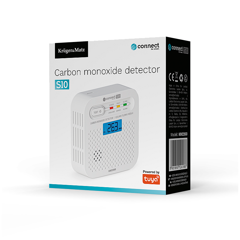 Ανιχνευτής μονοξειδίου του άνθρακα Kruger&Matz Connect S10 Tuya PN-EN50921