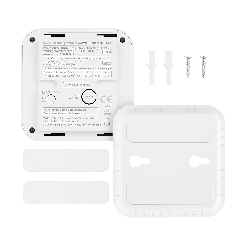 Ανιχνευτής μονοξειδίου του άνθρακα Kruger&Matz Connect S10 Tuya PN-EN50921