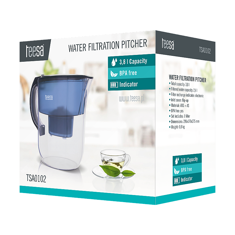 Μπλε κανάτα φίλτρου 3,8 λίτρων