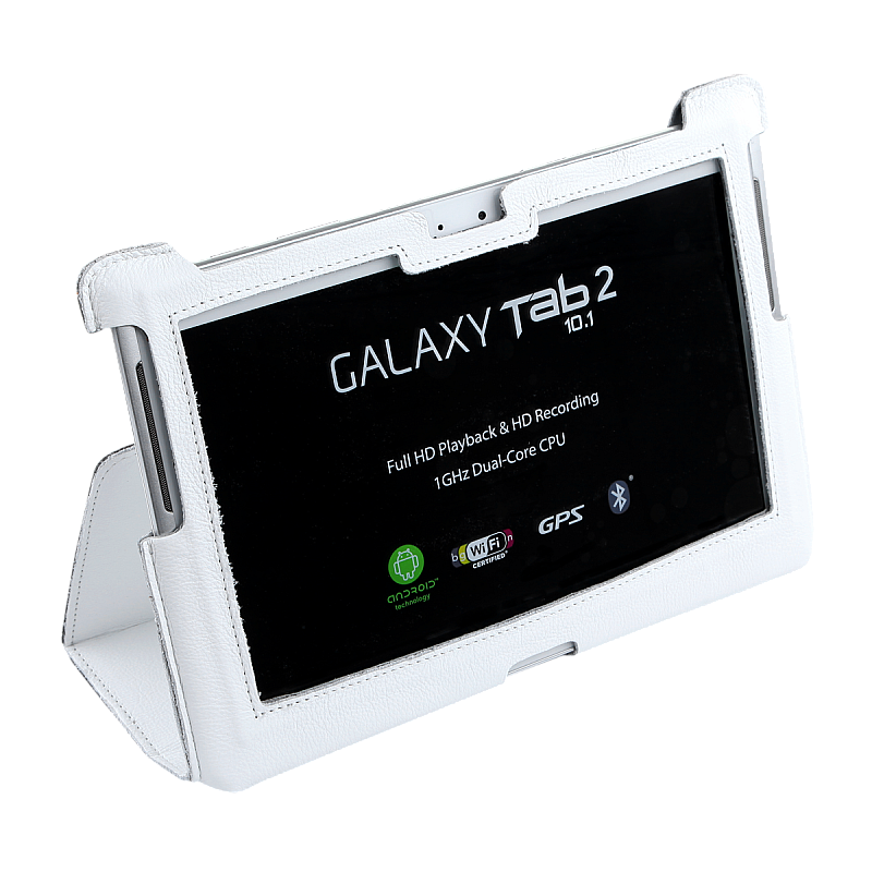 Λευκή θήκη αφιερωμένη στο Samsung Galaxy Tab P5100 (φυσικό δέρμα) Λευκή θήκη αφιερωμένη στο Samsung Galaxy Tab P5100 (φυσικό δέρμα)