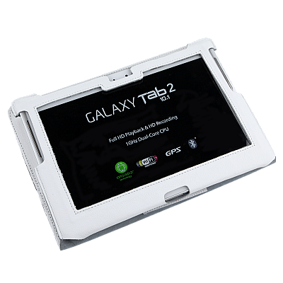 Λευκή θήκη αφιερωμένη στο Samsung Galaxy Tab P5100 (φυσικό δέρμα) Λευκή θήκη αφιερωμένη στο Samsung Galaxy Tab P5100 (φυσικό δέρμα)